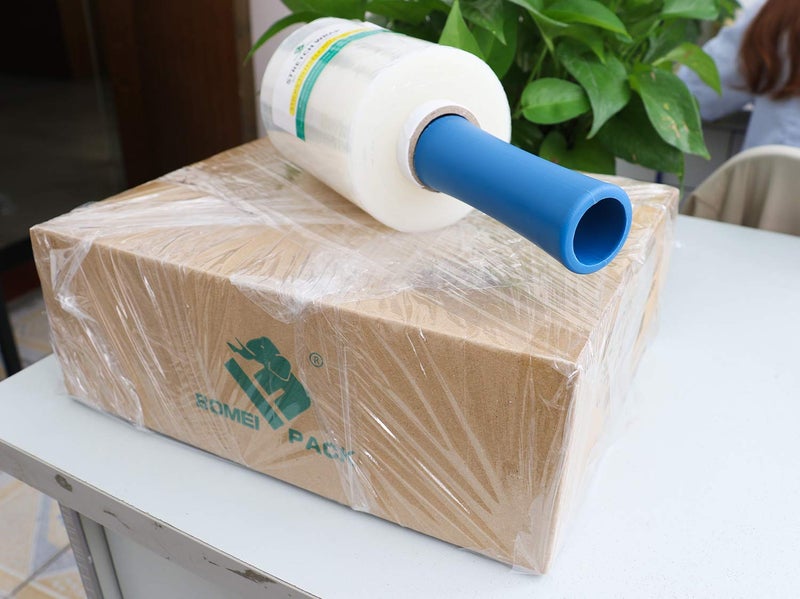 BOMEI PACK Mini Clear Industrial Stretch Wrap Film 5"" x 1000ft 4 Pack with Handle  80 Gauge Thick Cling Plastic Wrap for Moving  Pallet Wrap - Self Adhering Packaging Heavy Duty Shrink Film - Image 2